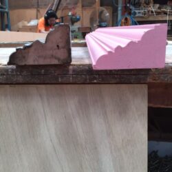 Close-up of the edge profile on a solid timber countertop or tabletop, showing fine craftsmanship. Timber Countertop Edge Detail