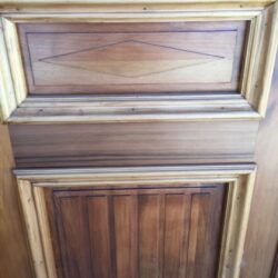 Heritage door featuring a large arched panel and rectangular fanlight above, a classic design for heritage entry statements.