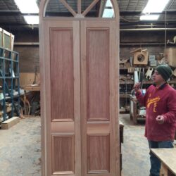 A large heritage door.